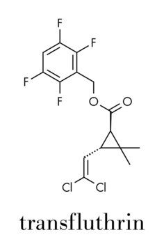 Transfluthrin insecticide molecule. Skeletal formula.