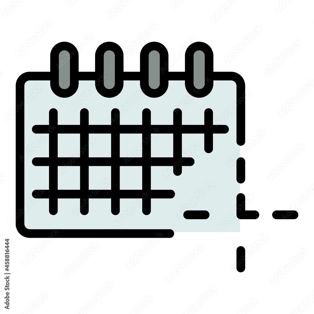 Poster task calendar icon. outline task calendar vector icon color flat isolated