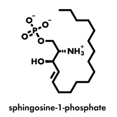 Sphingosine-1-phosphate (S1P) signaling molecule. Skeletal formula.