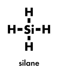 Silane (SiH4) molecule. Skeletal formula.