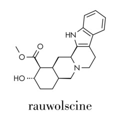 Rauwolscine alkaloid molecule. Skeletal formula.