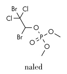 Naled insecticide molecule (organophosphate class). Skeletal formula.