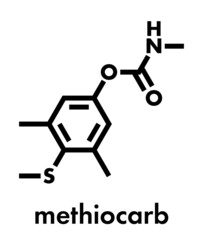 Methiocarb pesticide molecule. Skeletal formula.