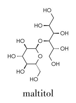 Maltitol sugar alcohol sweetener molecule. Skeletal formula.