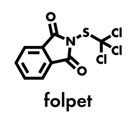 Folpet fungicide molecule. Skeletal formula.