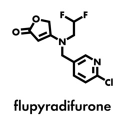 Flupyradifurone neonicotinoid insecticide molecule. Skeletal formula.