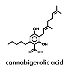 Cannabigerolic acid or CBGA cannabinoid molecule. Skeletal formula.