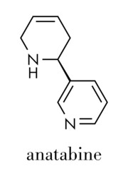 Anatabine alkaloid molecule. Skeletal formula.