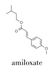 Amiloxate sunscreen molecule (UV filter). Skeletal formula.