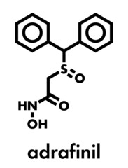 Adrafinil drug molecule (withdrawn). Skeletal formula.