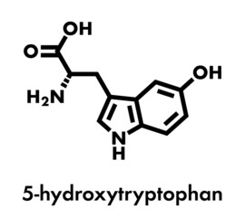 5-Hydroxytryptophan amino acid molecule. Skeletal formula.