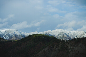 mountains are in winter