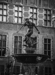 Neptune Monument in the Old Market Square in Gdansk