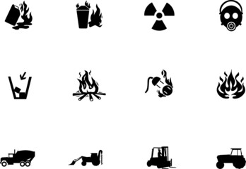 set of icons for a danger sign 
