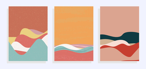 Obraz premium hills landscapes vector illustration set