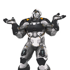 Fototapeta premium future soldier is in doubt on white background