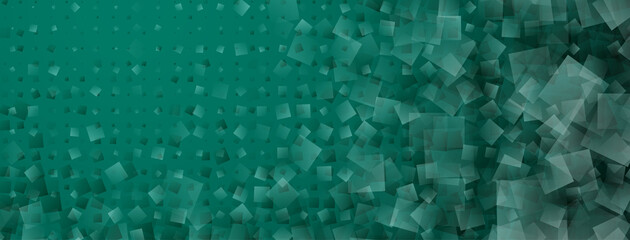 Abstract halftone background made of dots and translucent squares of different sizes in blue colors