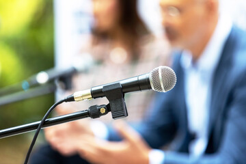 Speaker at business conference or presentation