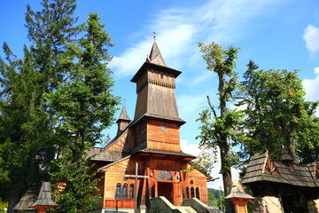 Drewniany kościół w Kościelisku. (parafia Św. Kazimierza). Tatry Polskie. Wooden church. Poland