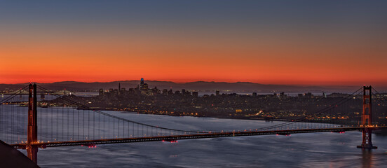 Sunrise of the City by the Bay Golden Gate Bridge 