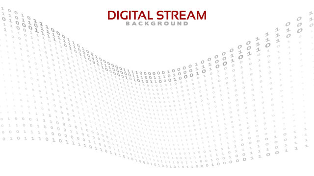 Digital stream. Simple binary code wave by ones and zeros