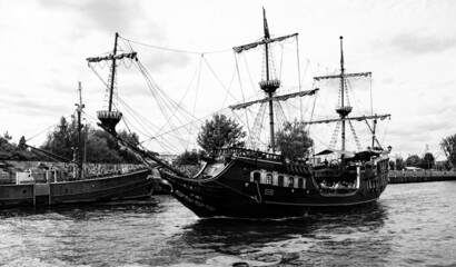 An old pirate ship on the Gdańsk Bay