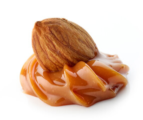 almond in melted caramel