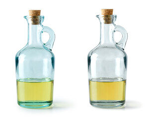 two oil bottles