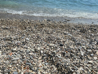 Stack Of Small White Stones On Tropical Pebbles Beach