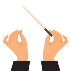 classical music, orchestra leader. Conductor person doing lead gesture