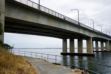 View of Captain cook bridge from Sans Souci park.