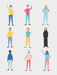 Fototapeta na wymiar diversity people icon collection