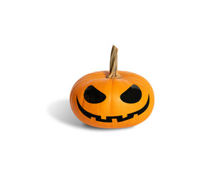 Halloween pumpkin isolated on a white background. Jack o Lantern pumpkin head.