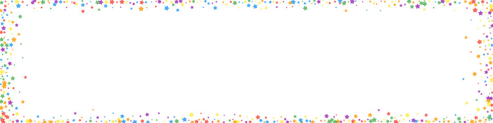 Festive vibrant confetti. Celebration stars. Rainb