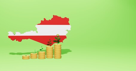 Use of Bank Interest in Austria for the needs of social media tv and website background cover blank space can be used to display data or infographics in 3d rendering Premium Photo