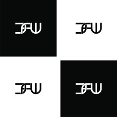 jfw initial letter monogram logo design set