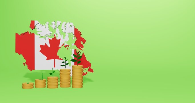 Use of Bank Interest in Canada for the needs of social media tv and website background cover blank space can be used to display data or infographics in 3d rendering Premium Photo