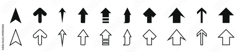 Poster arrows set. arrow icon collection. set different arrows or web design. arrow flat style isolated on 