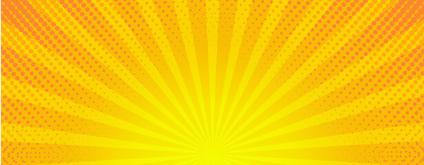 Obraz premium orange and yellow sunlight sunburst sunshine background design for light ray banner, ads, template, product, social media, background wallpaper vector illustration.