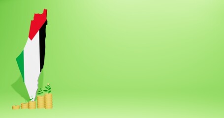 Use of Bank Interest in Palestina for the needs of social media tv and website background cover blank space can be used to display data or infographics in 3d rendering Premium Photo