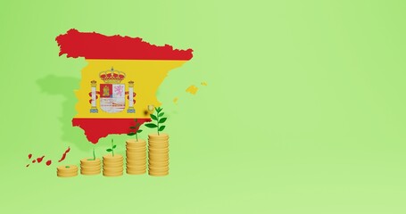 Use of Bank Interest in Spain for the needs of social media tv and website background cover blank space can be used to display data or infographics in 3d rendering Premium Photo