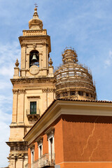 Details of Basilica of Saint Mary of the Announcement (Basilica Maria Santissima Annunziata) in Comiso, Province of Ragusa,Sicily, Italy.