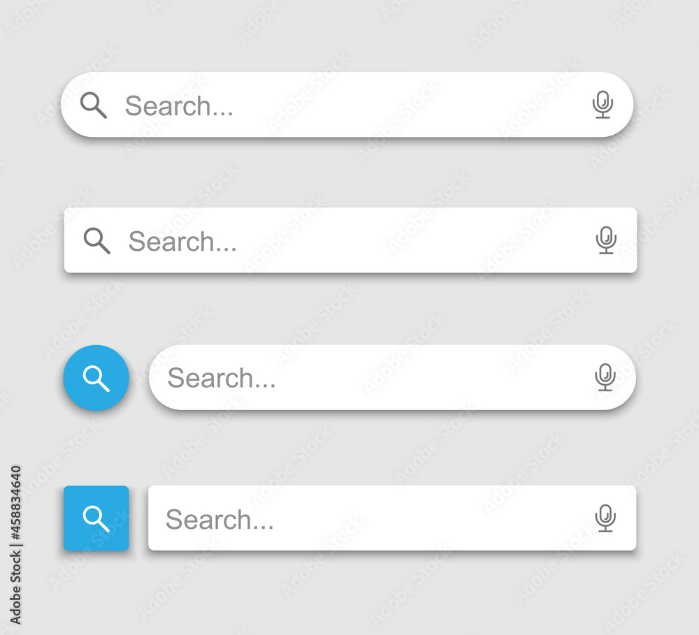 Poster search bar for ui, design and web site. search address and navigation bar icon. collection of search