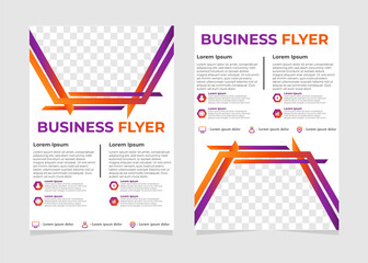simple modern business flyer template with hexagonal shapes.