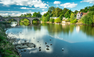 Fototapeta na wymiar Bewdley bridge and river Severn,Worcestershire,England,United Kingdom.