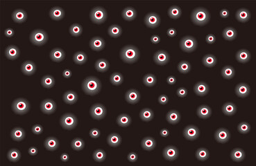 Numerous red eyes in the dark. background-landscape