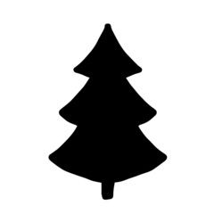 Fototapeta premium Christmas tree. An ornament for decoration. An element for congratulations. A tree for design. Vector illustration. A festive drawing.