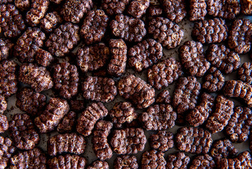 Fototapeta na wymiar chocolate Cornflakes texture background, top view.