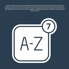 Blue line Online translator icon isolated on blue background. Foreign language conversation icons in chat speech bubble. Translating concept. Vector