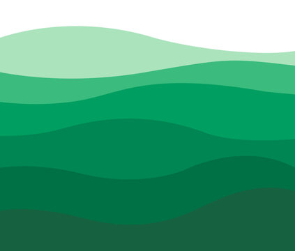 green water with waves in different tones or mountains of a landscape - digital flat design background view from above
